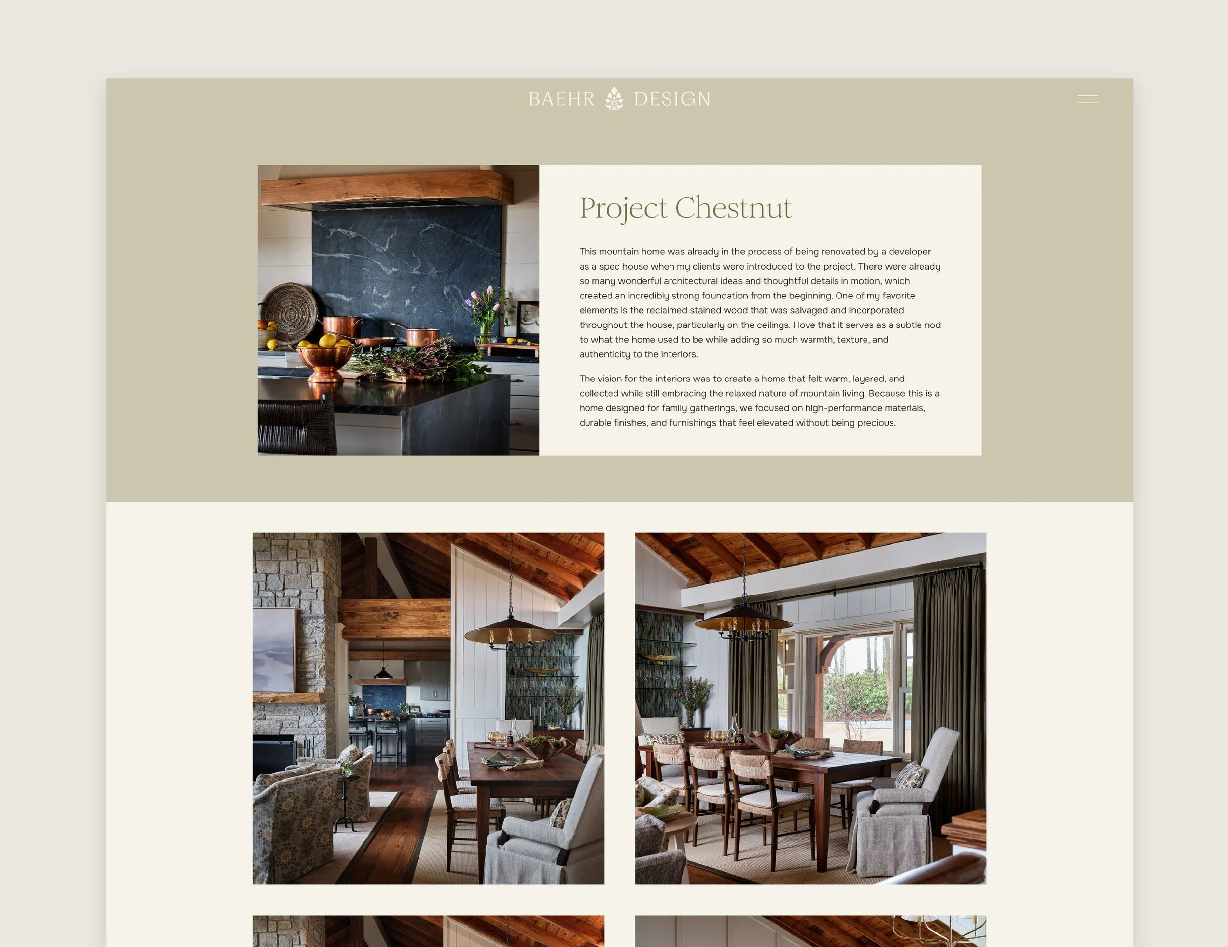 North Carolina Interior Design Firm Portfolio Example