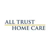 All Trust Home Care logo with blue text and gold underline