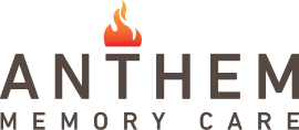 ANTHEM Memory Care logo with a flame above the word 'ANTHEM' and 'MEMORY CARE' written below.