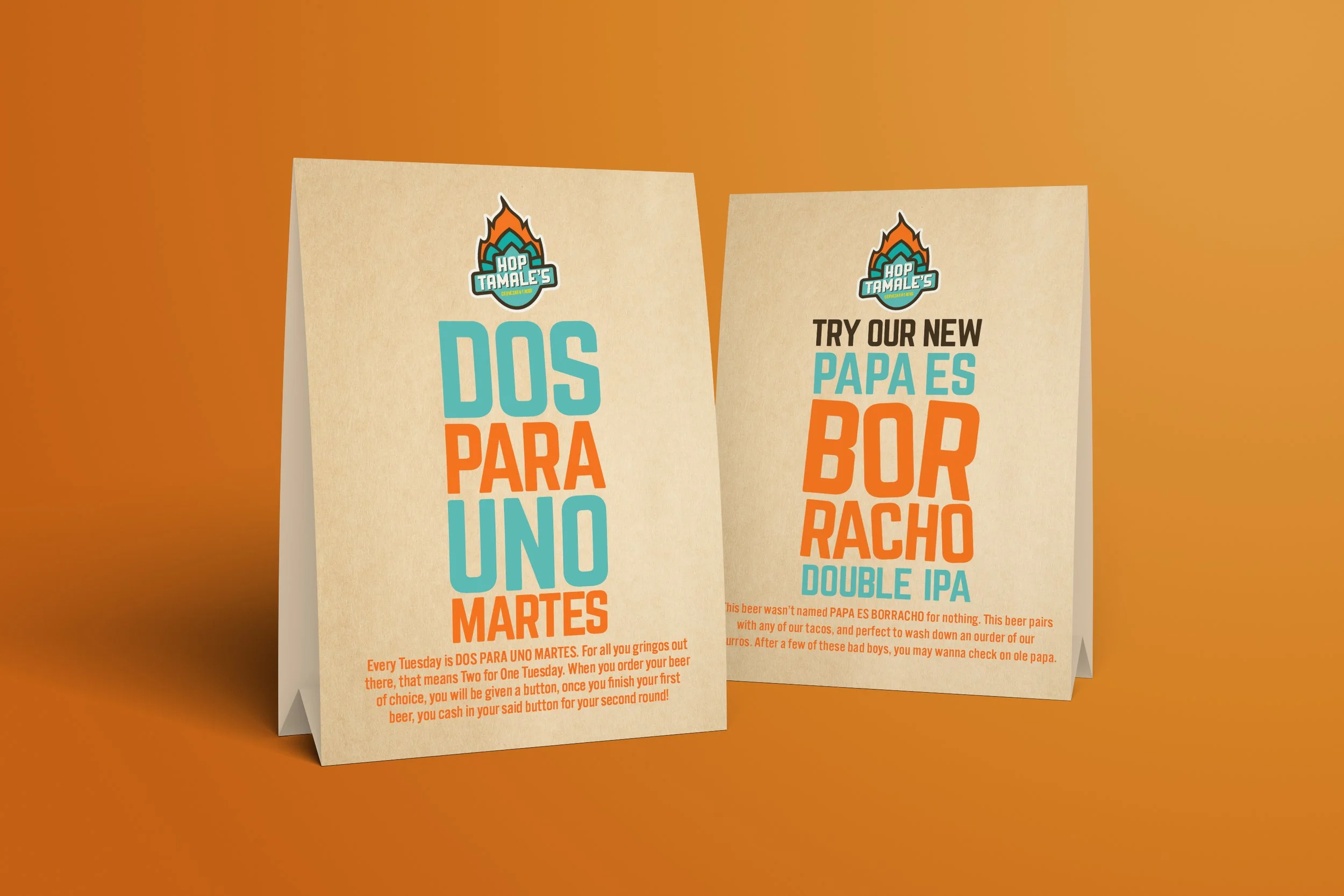 Hop Tamale's Cervezas & Tacos Table Tent for Beers