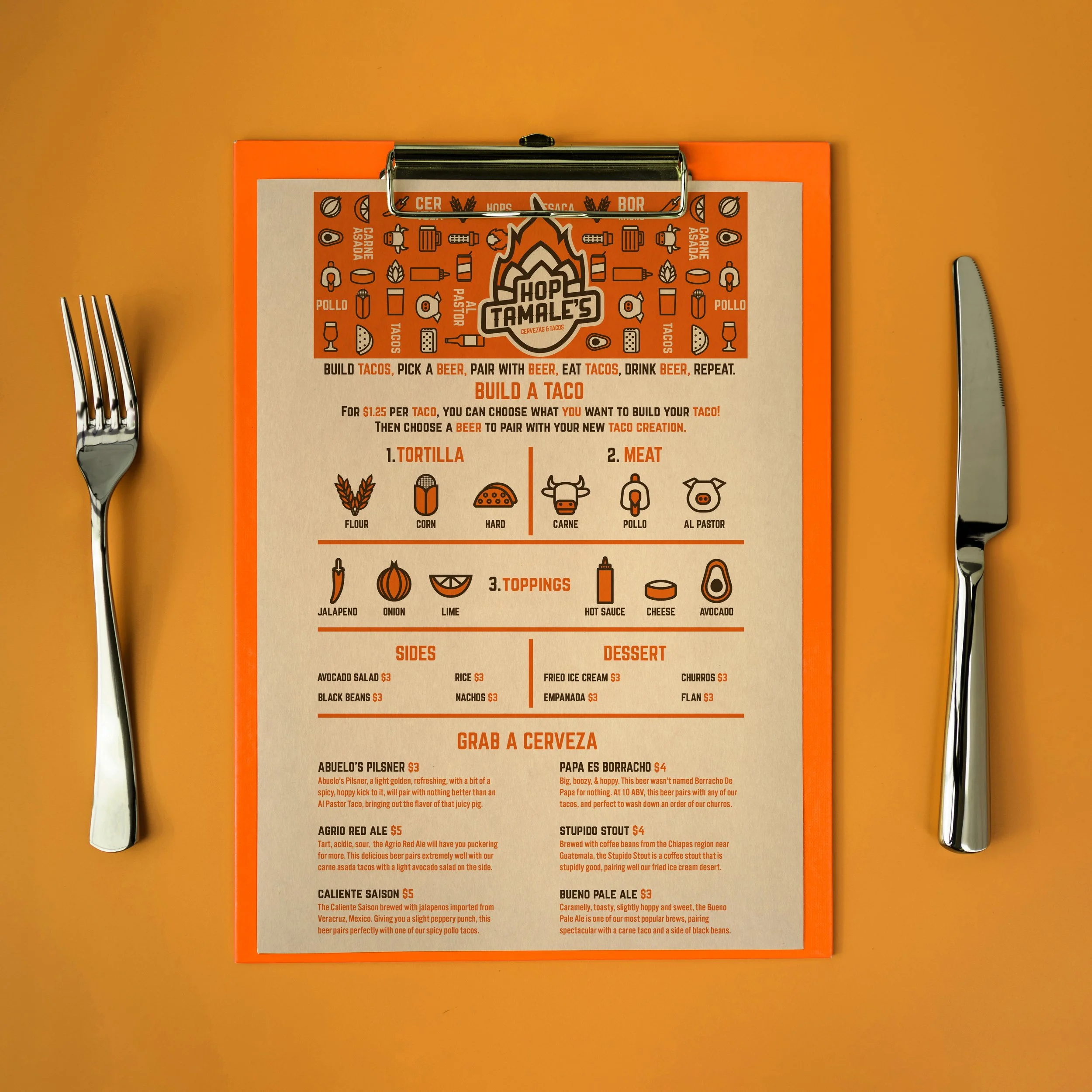Hop Tamale's Cervezas & Tacos Menu