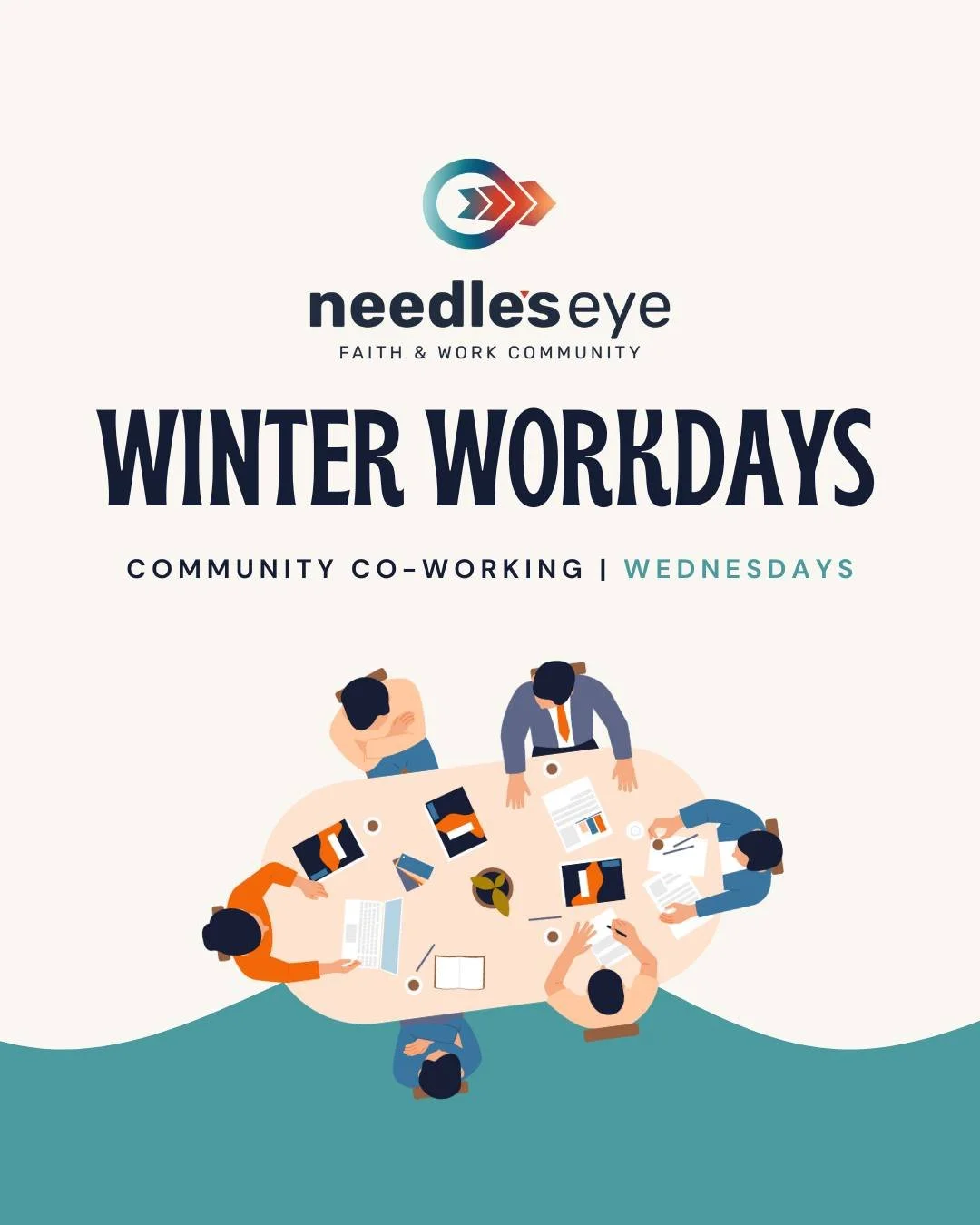 Co-work. Connect. Create.
Wednesdays &bull; 8&ndash;5 &bull; 2550 Gaskins Rd
👉 needleseye.org/winter-workdays