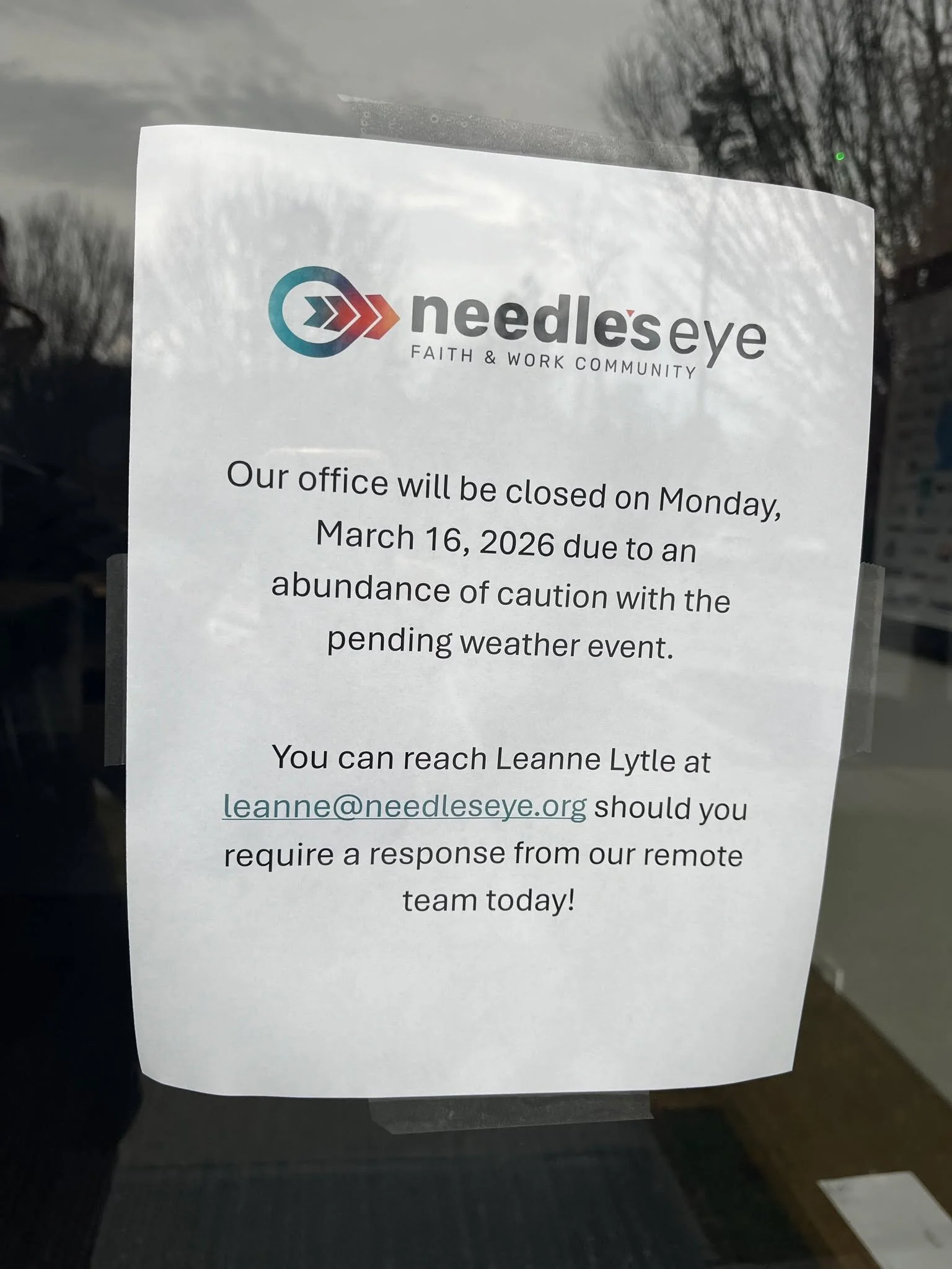 The NEM office is closed today in an abundance of caution with the pending weather event.