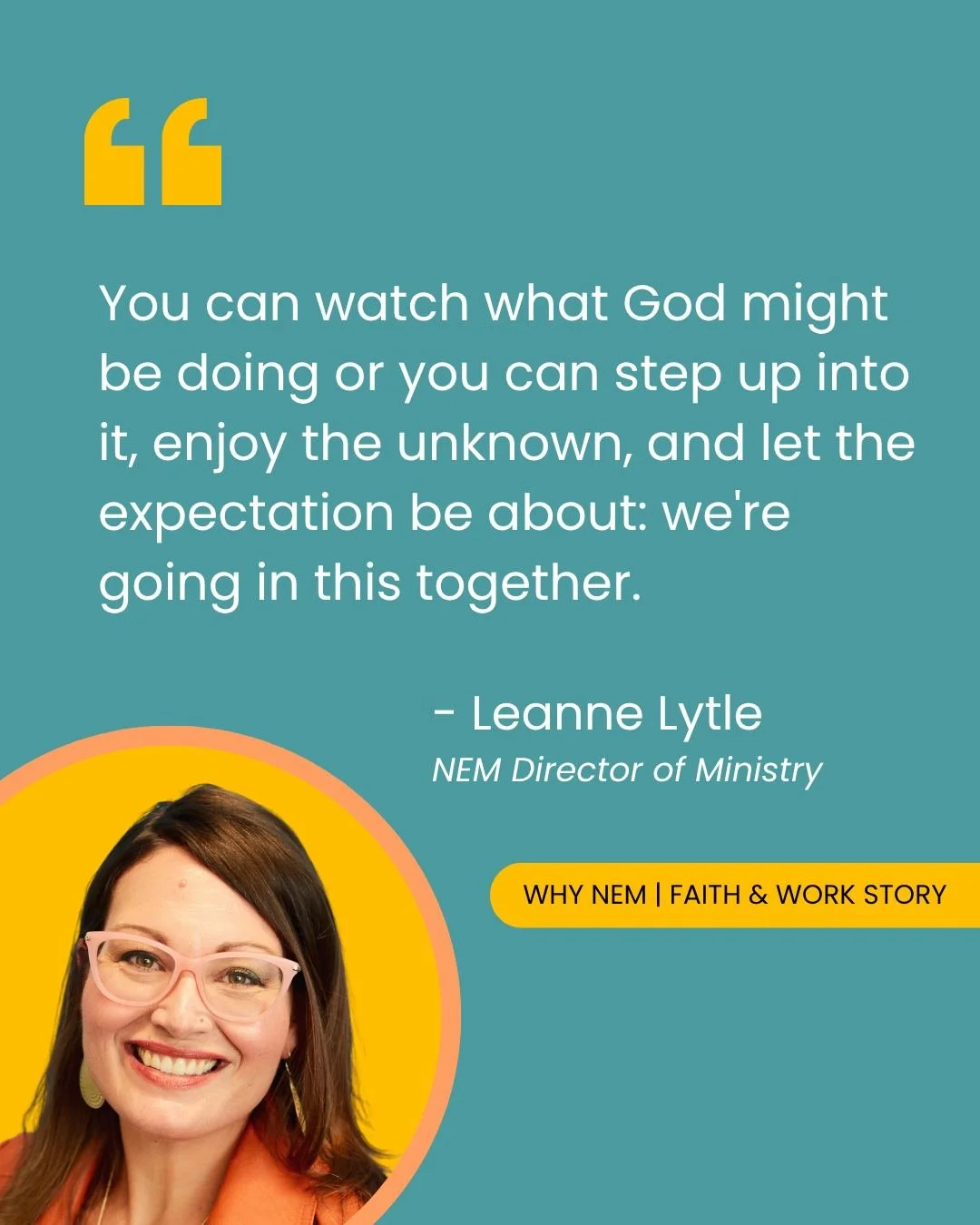 She almost didn't share this story. 🤍

At last Friday's Faith &amp; Work lunch, @leanneforgood told us about 9 years of a deferred dream &mdash; a career interrupted by Hurricane Katrina, a slow erosion of joy, and what it looks like when God finall