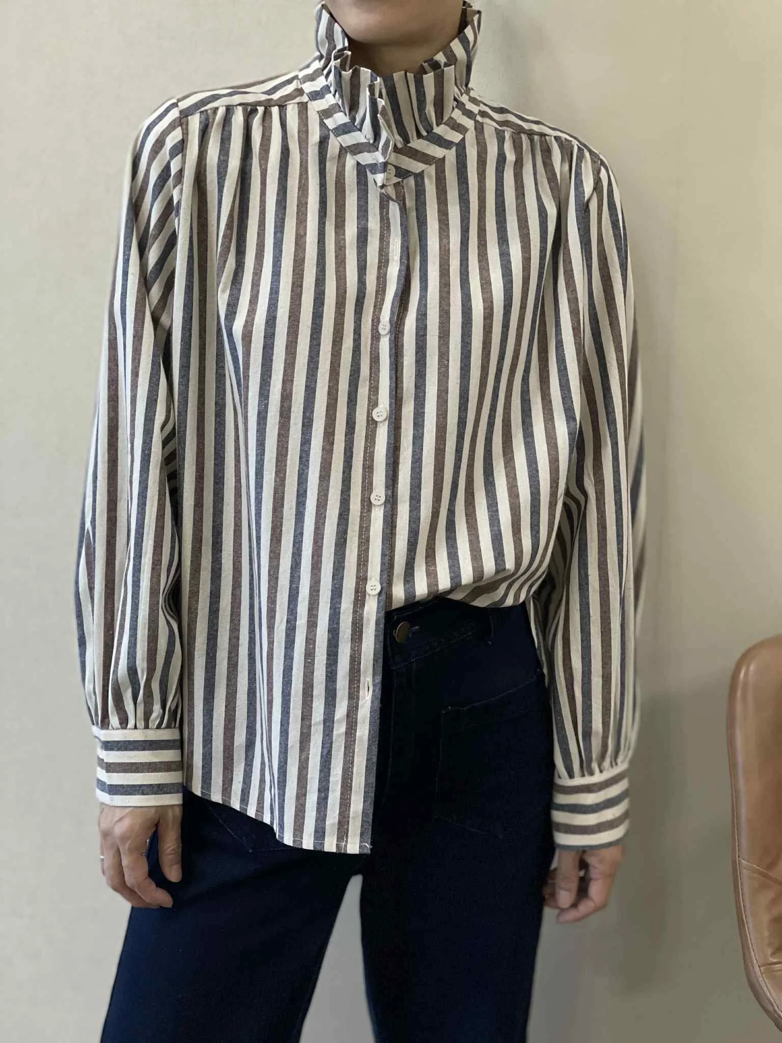 ADM Concept Store, Blouse rayures choco, Mathilde 3.jpeg