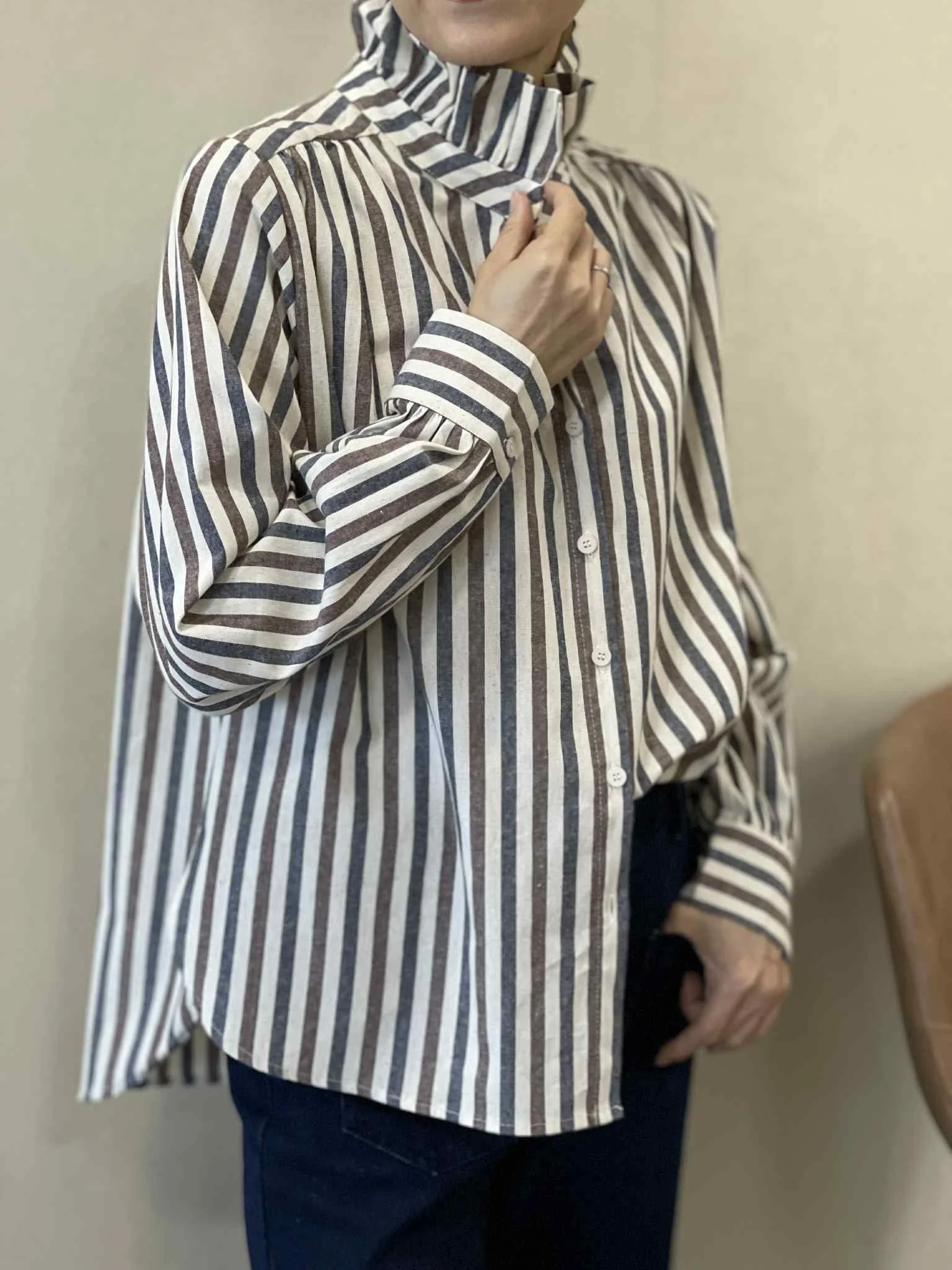 ADM Concept Store, Blouse rayures choco, Mathilde 2.jpeg