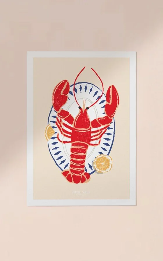 Affiche Homard sur le plat