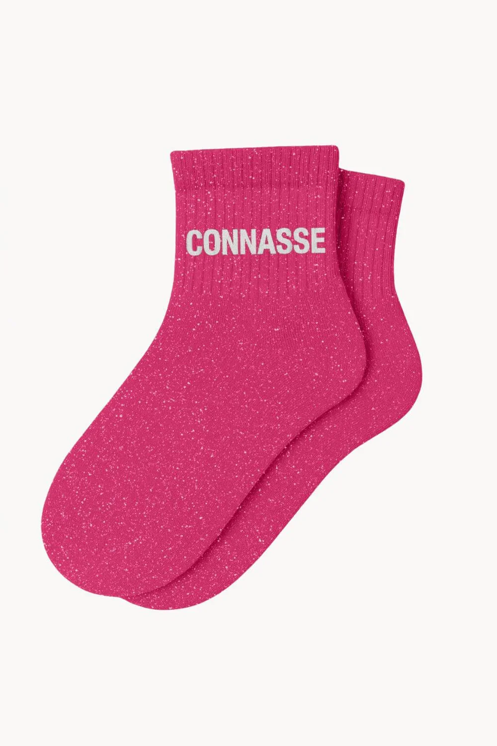 Socquettes à paillettes Connasse, fuchsia