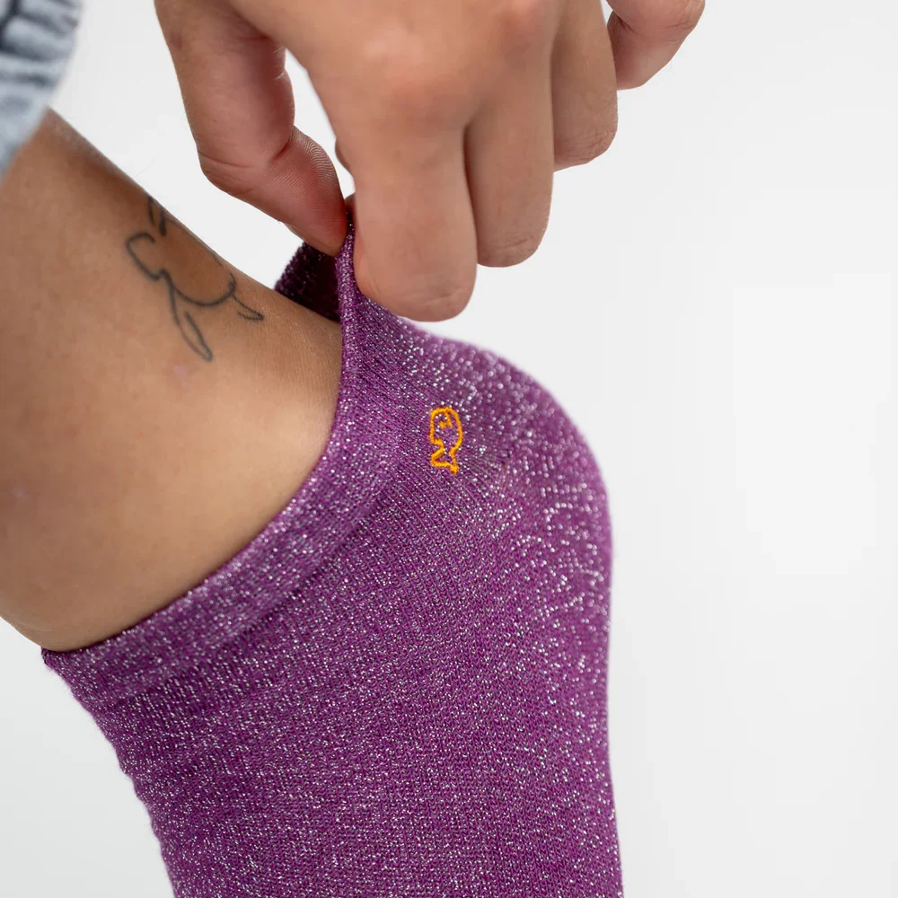 ADM Store, Surprise Malo, Soquettes unies pailletées, violet 3.webp