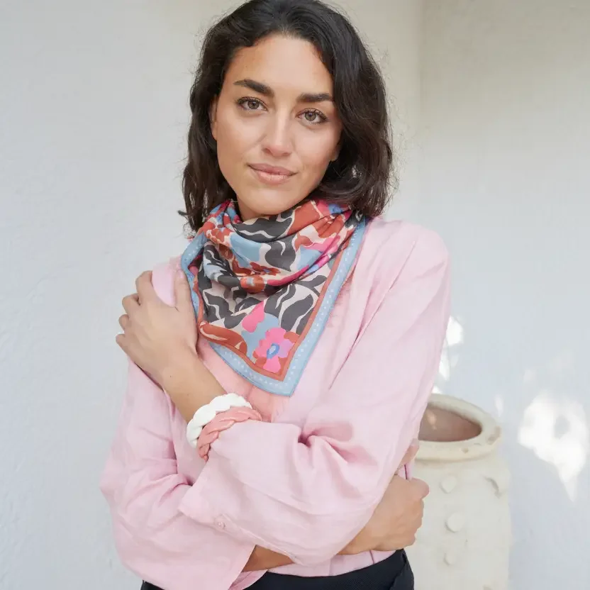 ADM Store, Surprise Malo, Foulard coton Azalea blue 2.webp