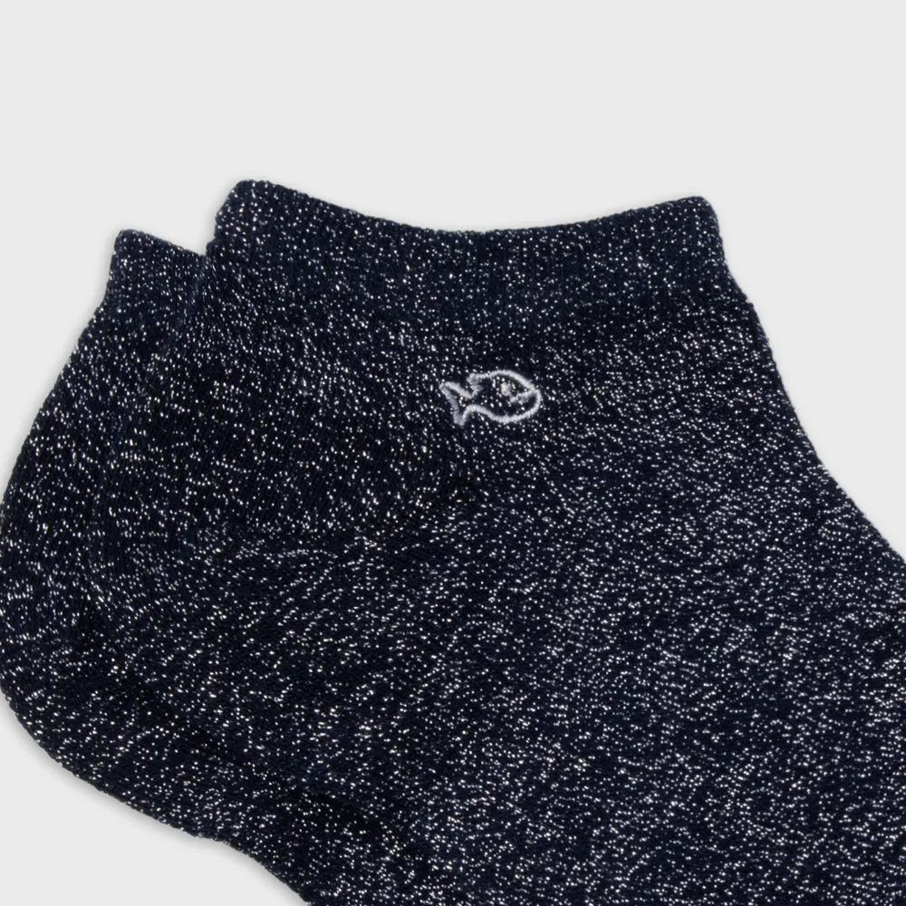 ADM Store, Surprise Malo, Soquettes unies pailletées, marine 2.webp