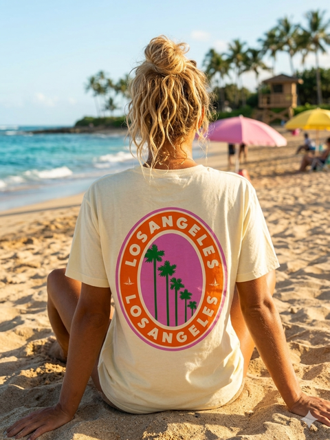 Tee-shirt Los Angeles, jaune