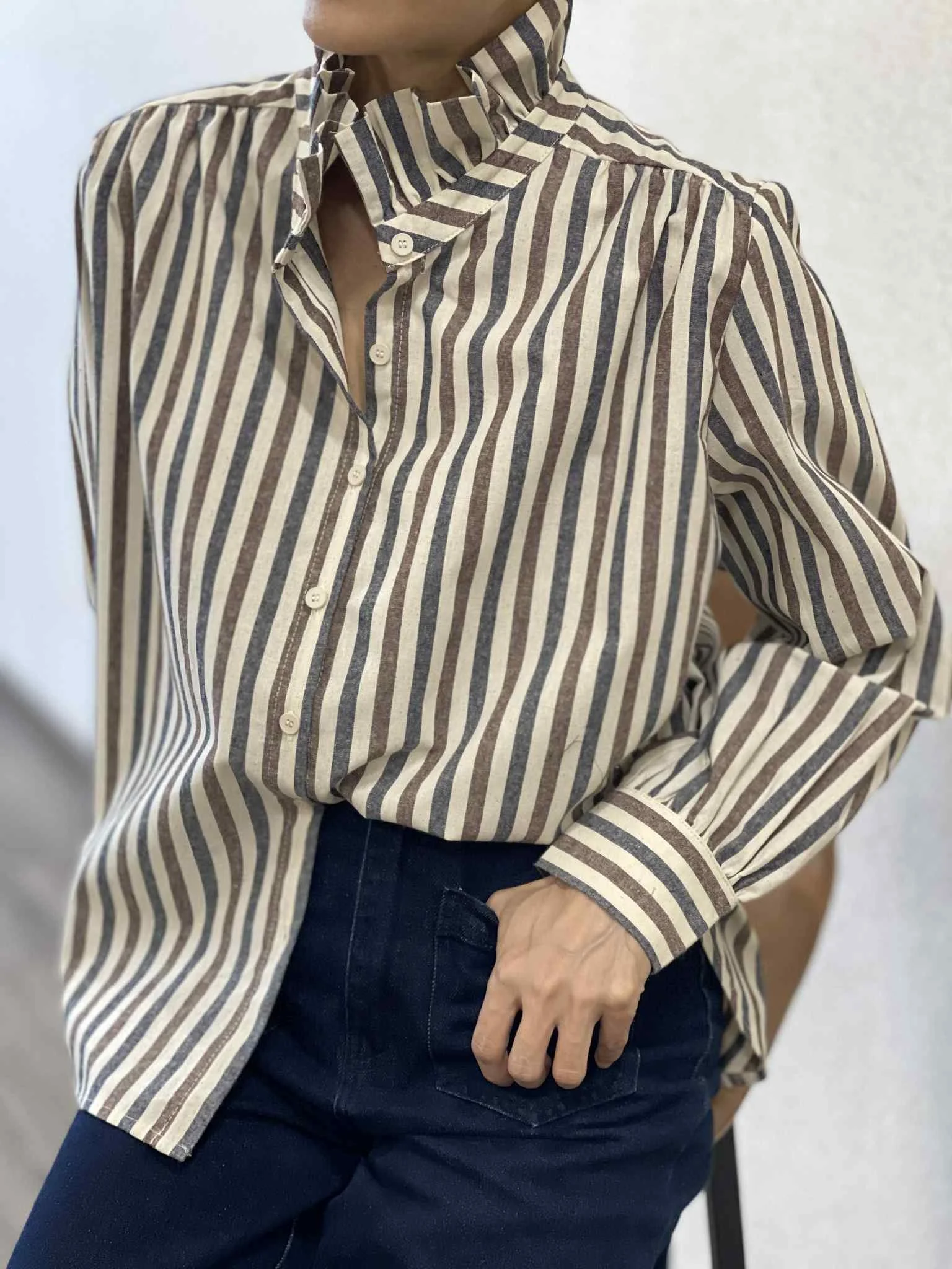 ADM Concept Store, Blouse rayures choco, Mathilde.jpeg