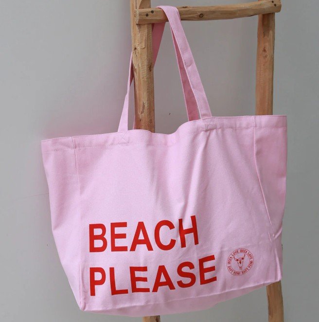 Sac cabas Beach please, rose clair