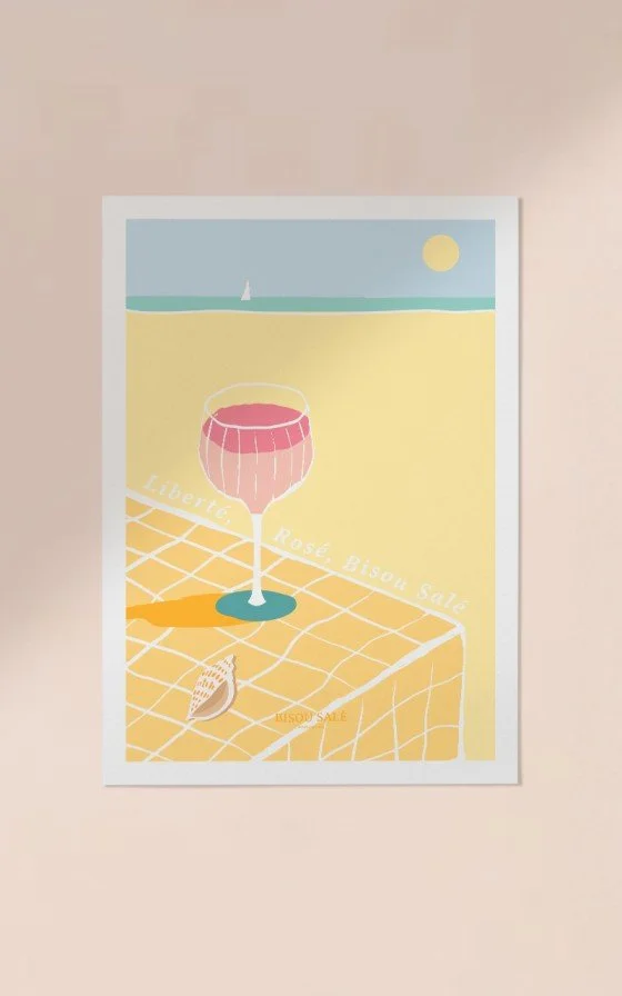 Affiche Plage, liberté, rosé