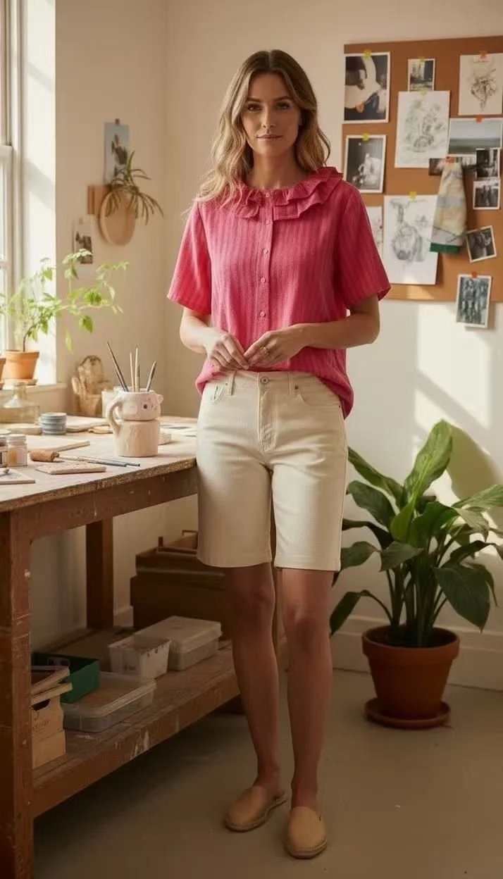 Blouse Johanna, rose