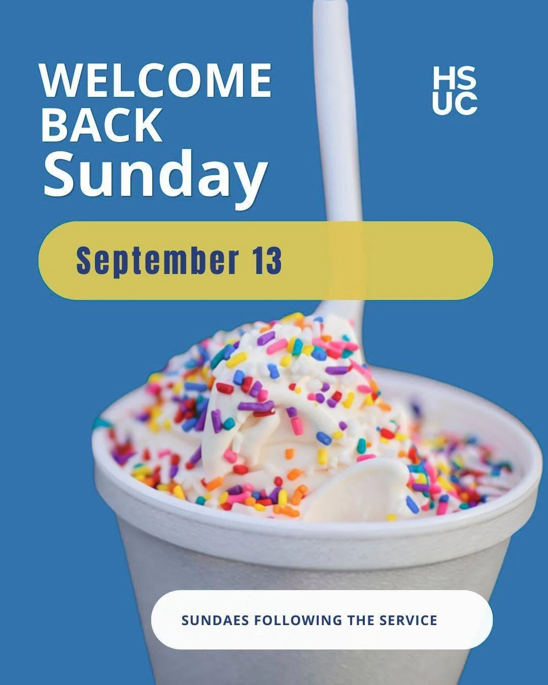 It's tradition! Join us for Sundae Sunday at our welcome back worship service. Worship at 10:30 am followed by ice cream and yummy toppings. Even our friends at Heritage River are getting in on the action! Let's celebrate a new church season together