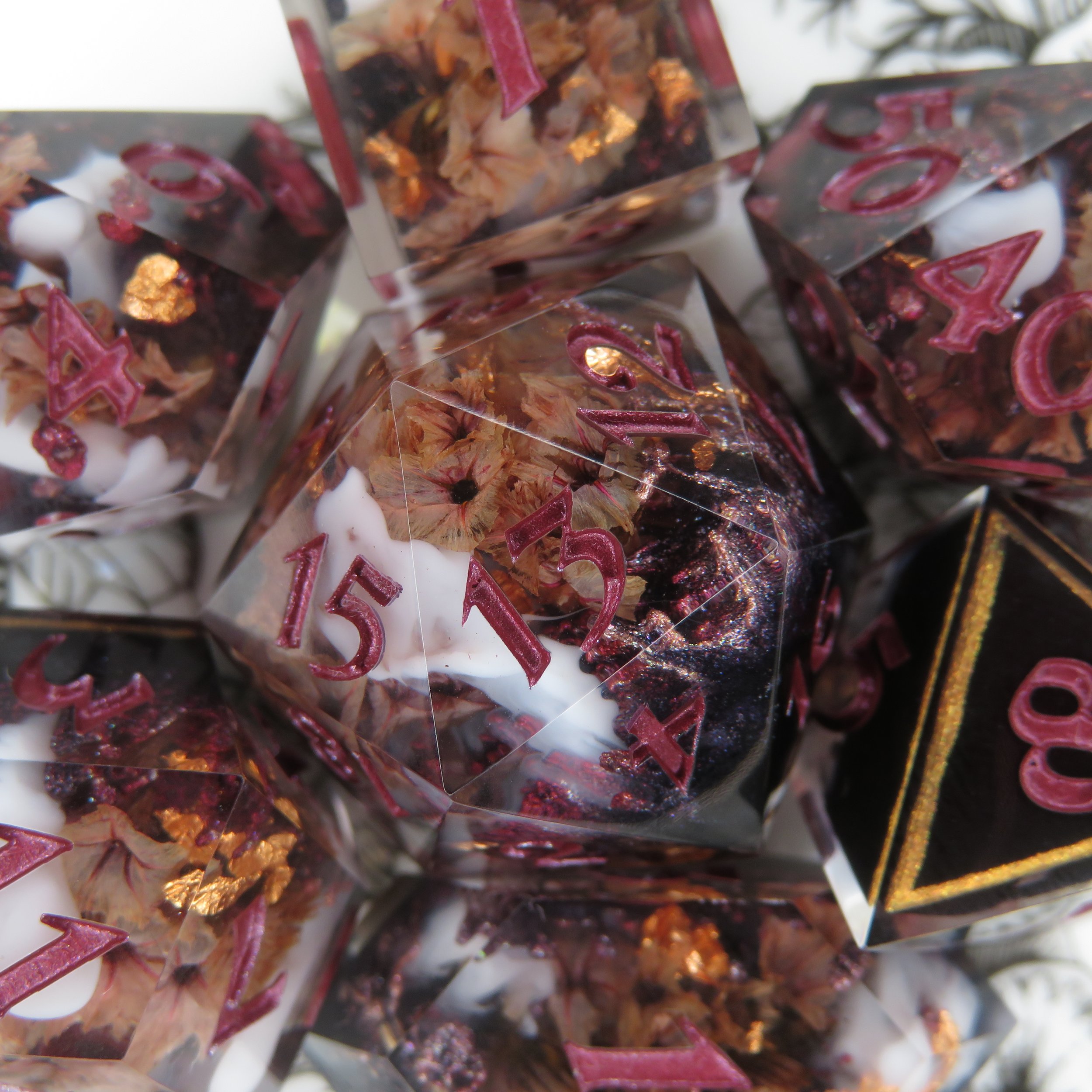 Garnet Spark Dice Set
