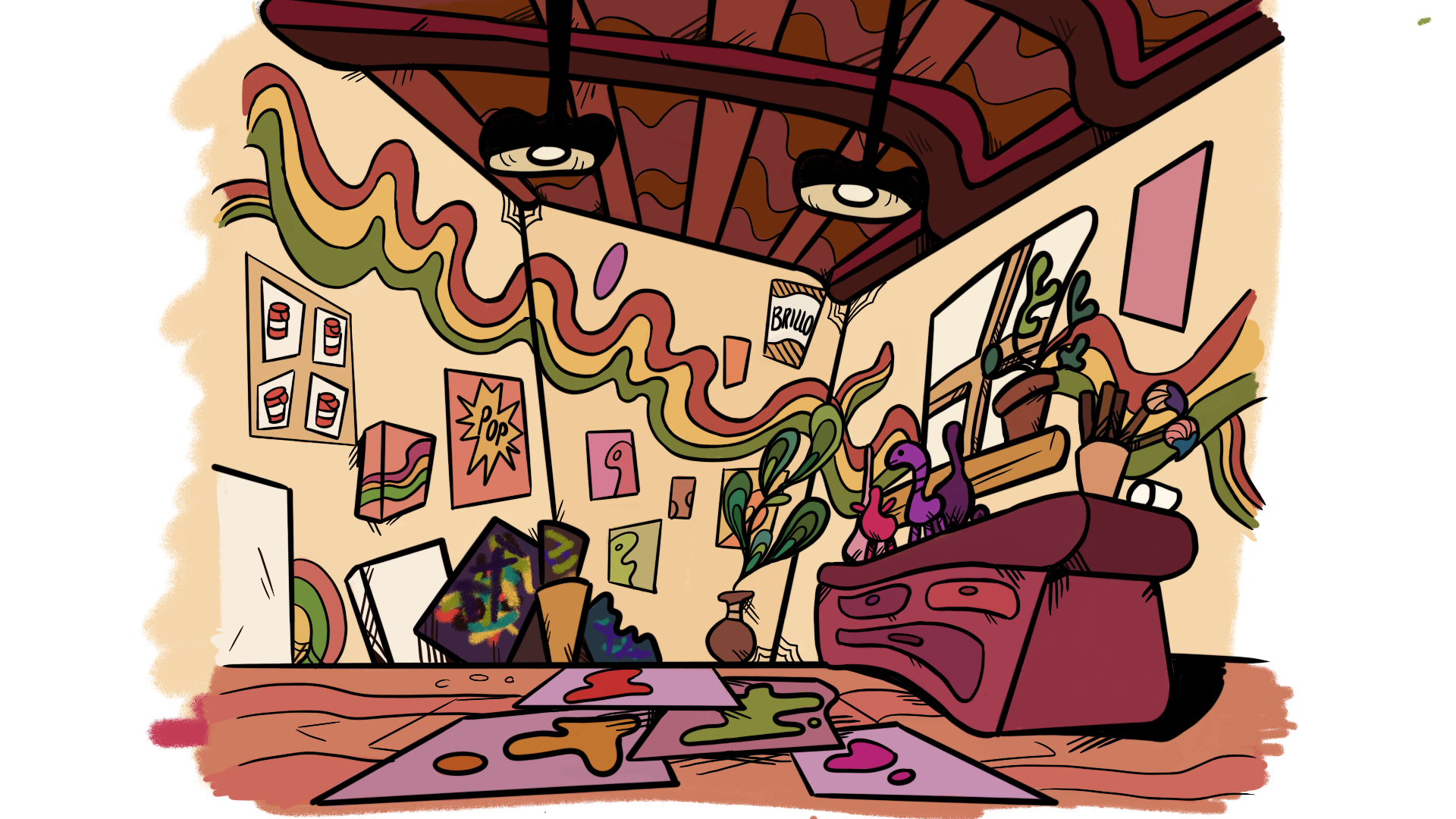 2023 | Cycladelic Conflict | Concept Work for backgrounds. Made in collaboration with Aurelia