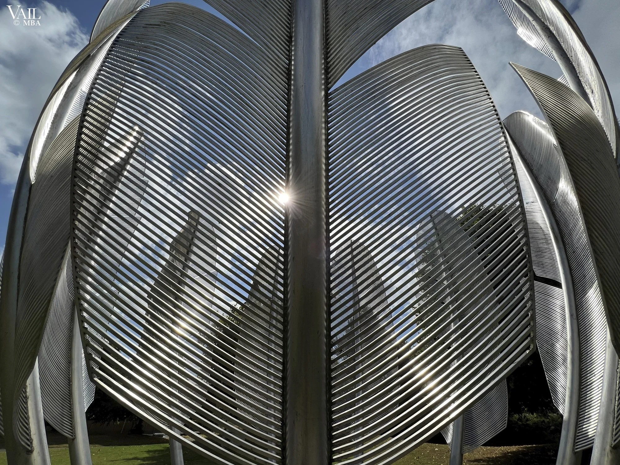 Close-up of Kindred Spirits metal sculpture in Ireland.