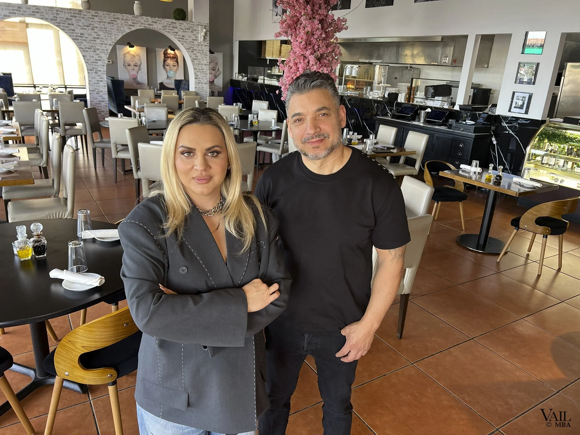 Inga Davidian and Chef Roland professional photos at their restaurant Cantinetta.