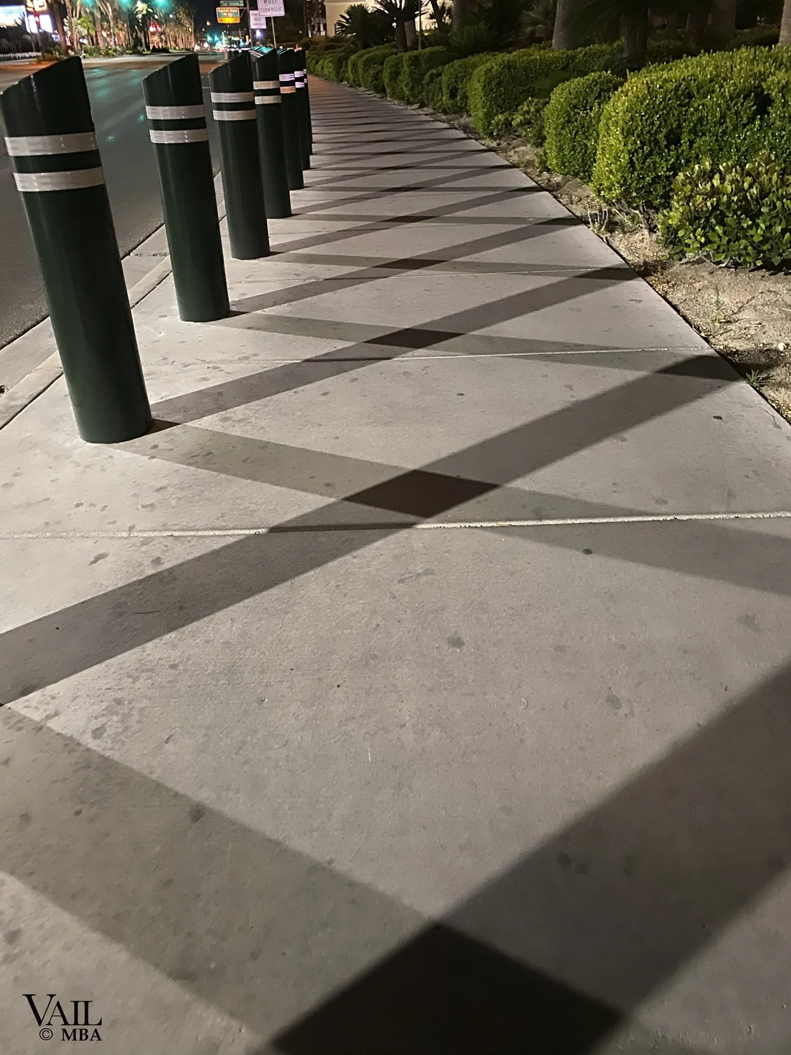 Covid era- empty side walks on the Las Vegas Strip. 