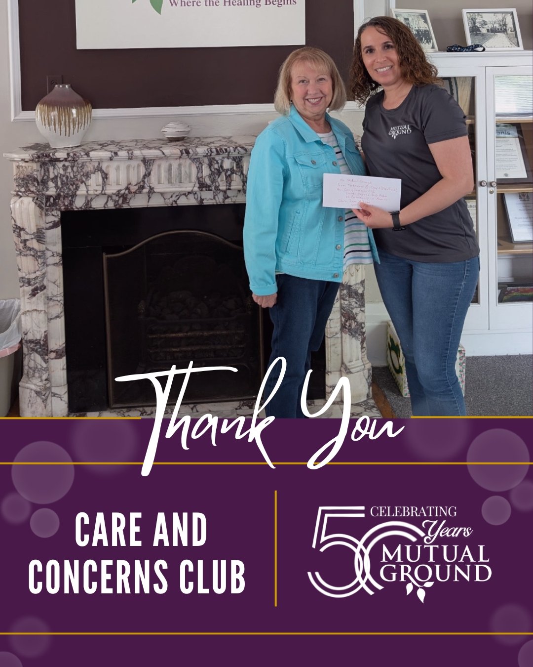 We are incredibly grateful to the Care and Concerns Club for your generous donation!
#MutualGround #CareAndConcernsClub #ThankYou