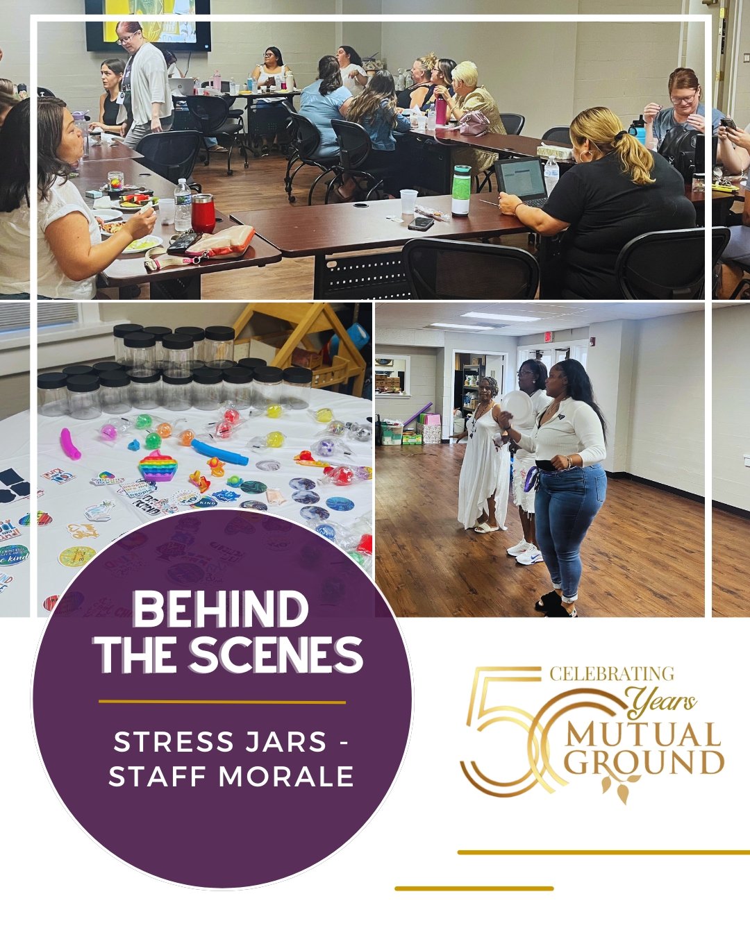 The Residential Team organized a fun staff morale to help everyone unwind and recharge! From creating jars filled with fidgets to release stress, to dancing it out together, the day was all about joy, connection, and self-care!
#MutualGround #Behin