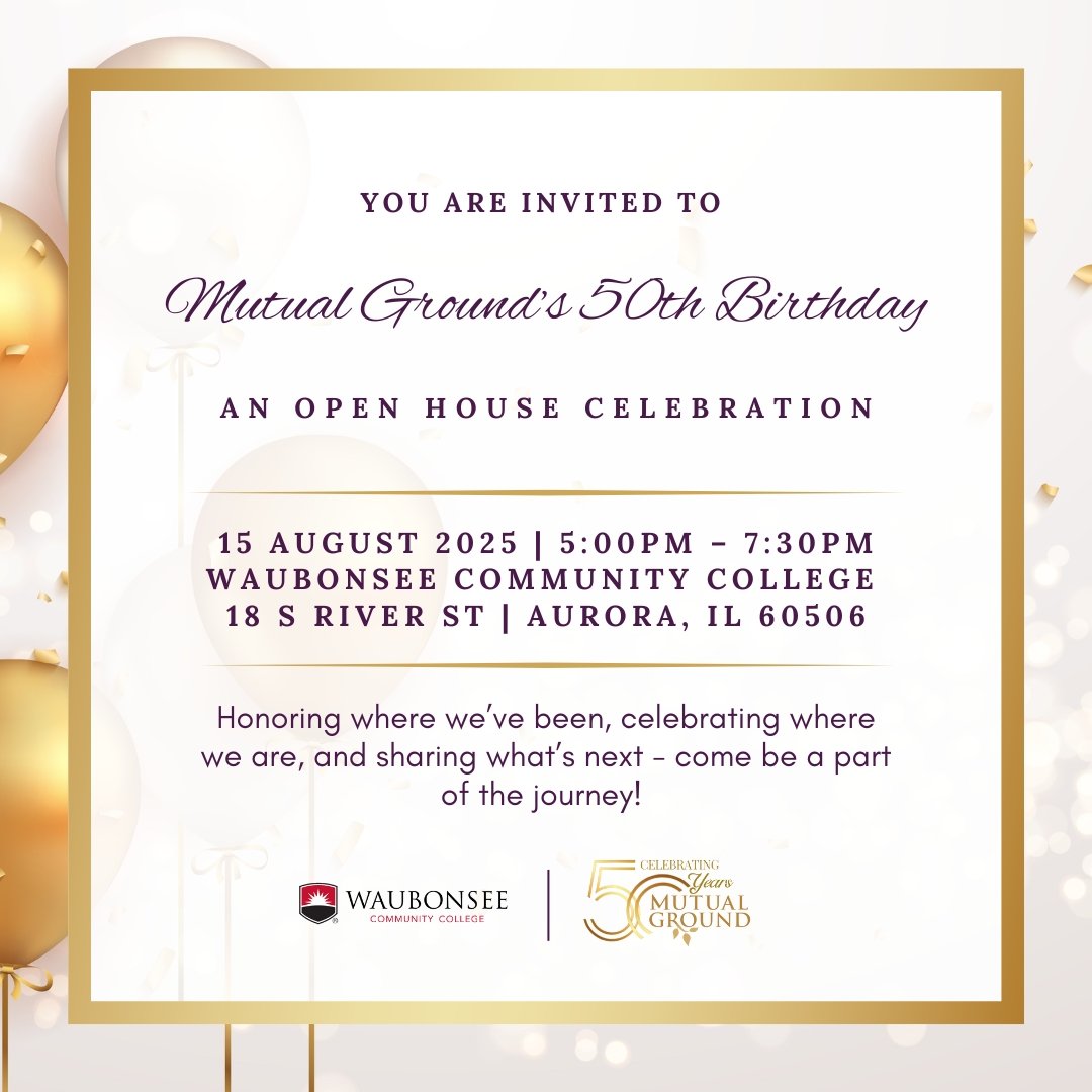 We are about a month away from our 50th Birthday Celebration! Celebrate with us on August 15th at the very place where it all began—Waubonsee Community College. Discover our history, experience our impact through a survivor art show, engage wit