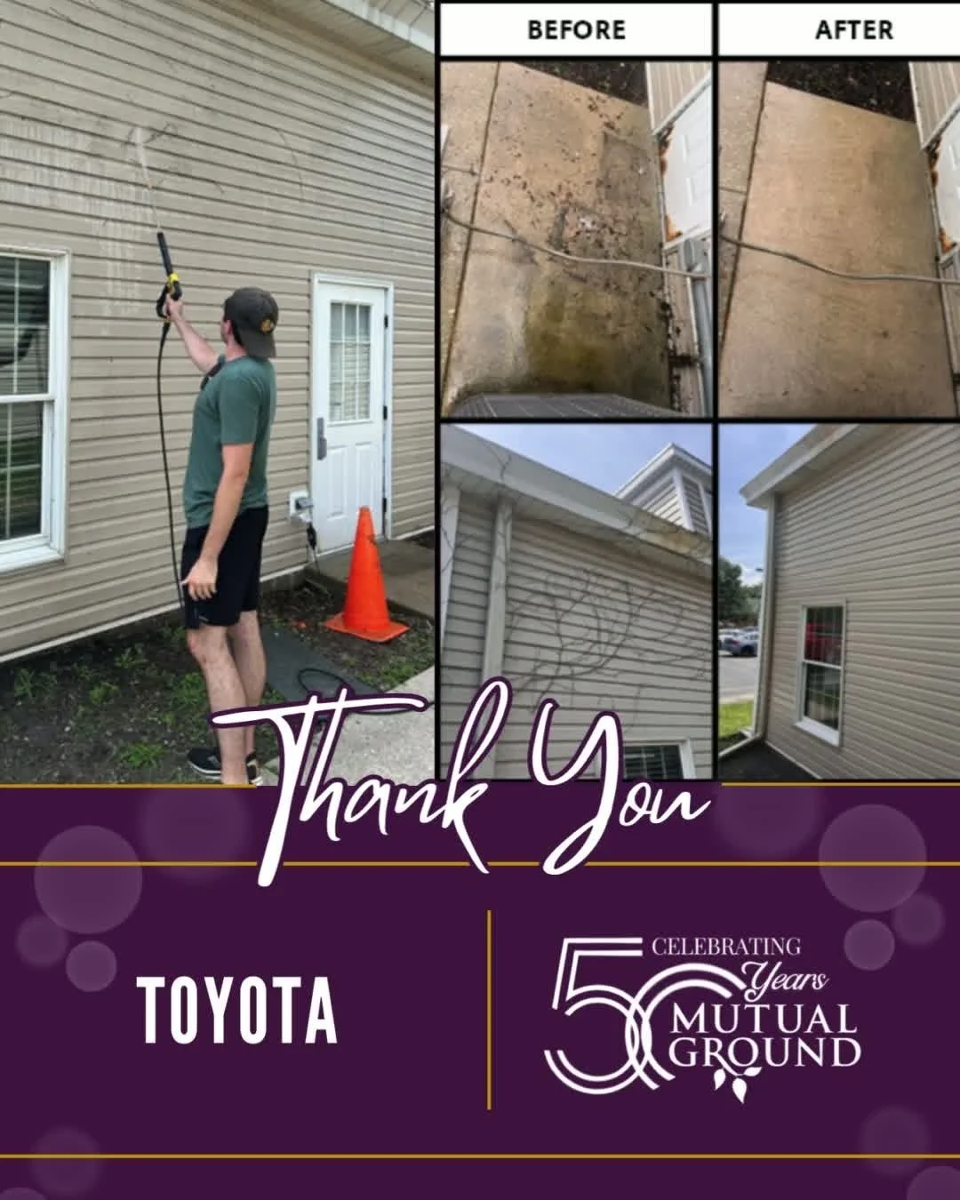 Thank you, Toyota, for power washing our Admin building and sidewalks and for building lockers for our shelter! Your support creates a more welcoming space.
#MutualGround #Toyota #ThankYou