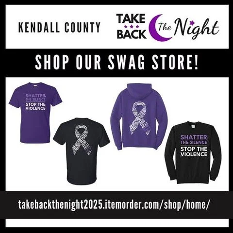 Today is the LAST DAY to grab your exclusive Take Back The Night swag! Don’t miss your chance to show your support!
Shop Our Swag Store Here:
https://takebackthenight2025.itemorder.com/shop/home/
#KendallCounty #TakeBackTheNight #DVRT