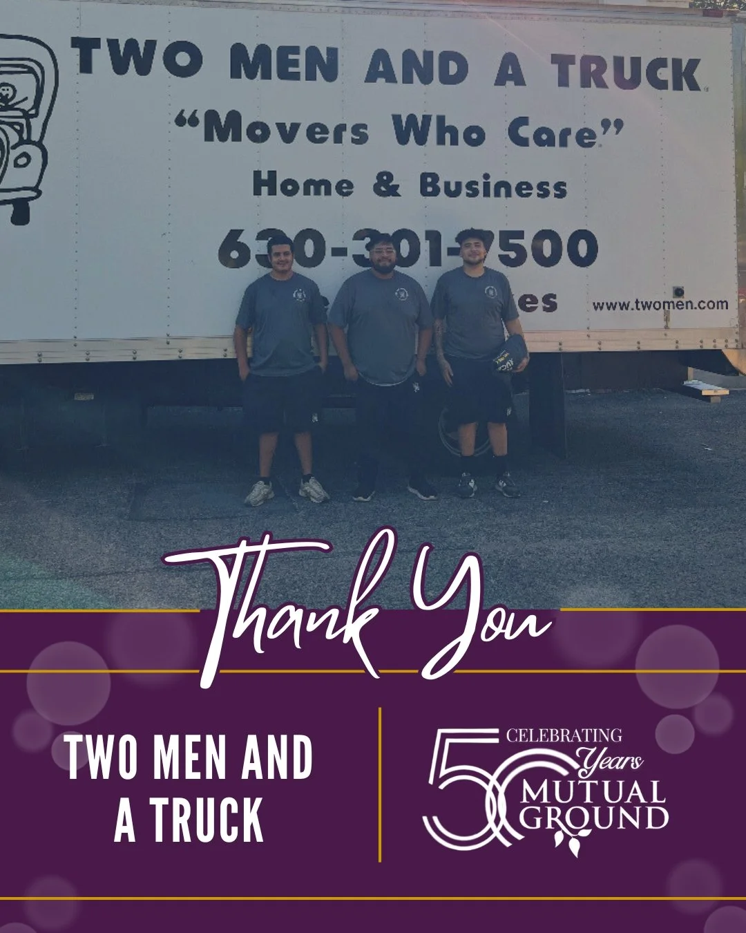 Huge thanks to Two Men and a Truck for helping Mutual Ground clear out our clothing closet! We’re so grateful for your support and teamwork!
#MutualGround #TwoMenAndATruck #ThankYou