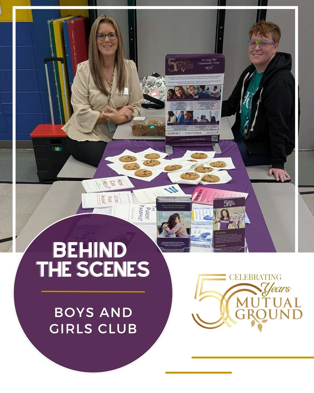 Our Community Engagement Advocate, Laurie, and Prevention Educator, Kelly, visited the Boys &amp; Girls Club at Goodwin Elementary to share information about Mutual Ground&rsquo;s services and resources. We&rsquo;re grateful for the opportunity to co