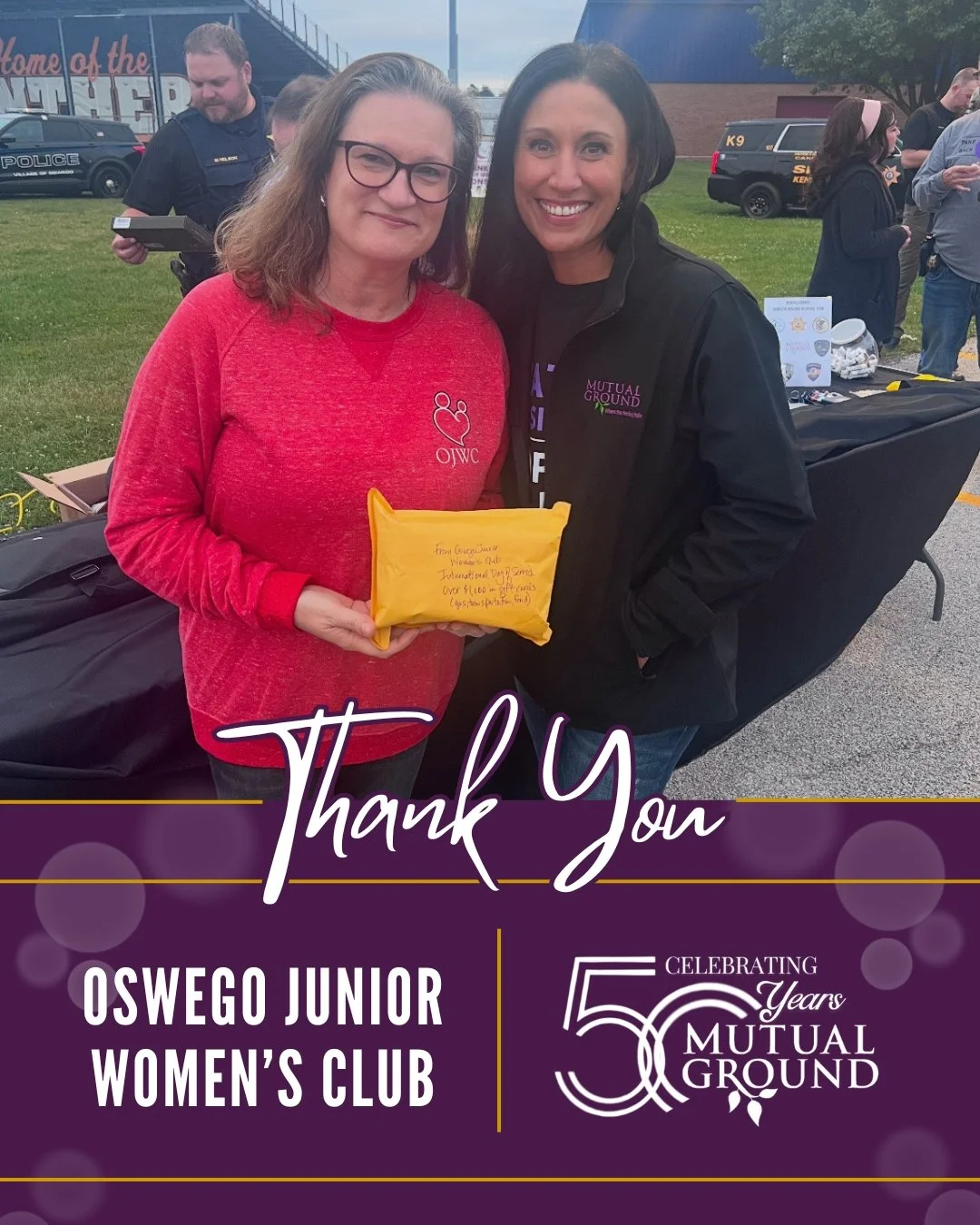 Thank you to the Oswego Junior Women&rsquo;s Club for their generous donation of gift cards! As part of GFWC International Day of Service, the Oswego Junior Women's Club raised awareness about domestic and sexual violence while collecting gift cards 