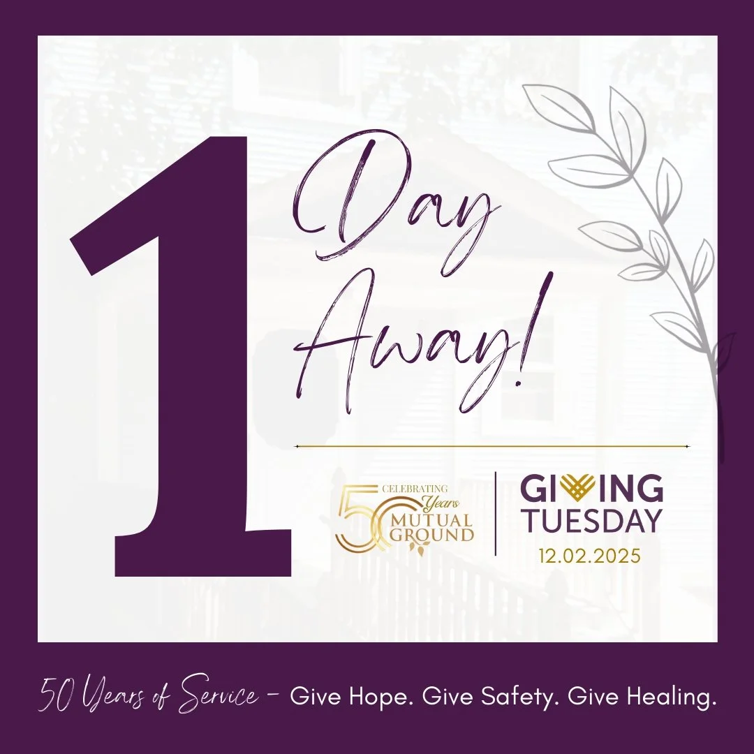 ⭐We are ONE DAY AWAY from Giving Tuesday!⭐

Make a difference on Giving Tuesday by supporting our mission to create a safe environment where  individuals impacted by domestic violence, sexual violence, and substance use are able to reclaim their powe