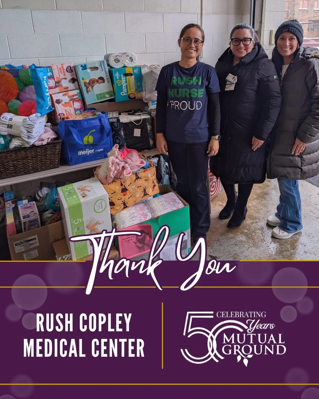 A heartfelt thank you to the incredible Nurses of Rush Copley Medical Center for their amazing support in gathering gifts for our Winter Wonderland Shoppe! 

#MutualGround #RushCopley #ThankYou