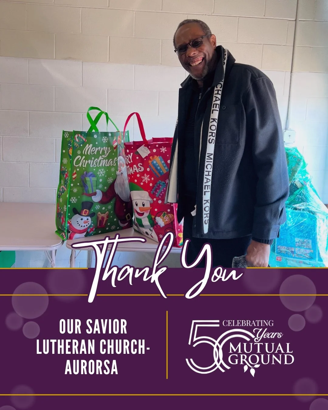 A warm thank you to Our Savior Lutheran Church &ndash; Aurora for their generous gift donation to our Winter Wonderland Shoppe!

#MutualGround #OurSaviorLutheranChurch #ThankYou