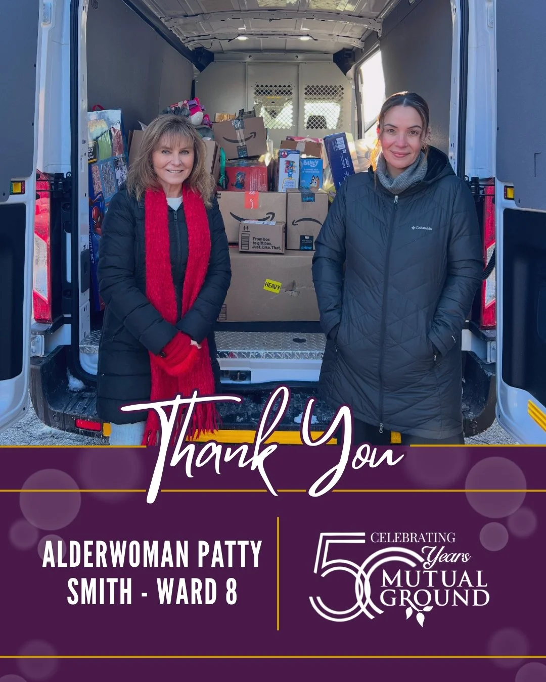 A huge thank you to Alderwoman Patty Smith and Ward 8 for their generous donation to our Winter Wonderland Shoppe! 🎁Your support helps create joyful moments for the families we serve!

#MutualGround #Ward8 #ThankYou