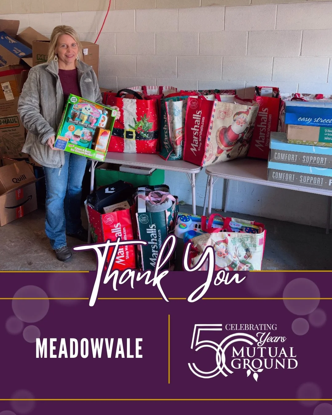 A warm thank you to Meadowvale for their generous donation to our Winter Wonderland Shoppe! ❄️ We truly appreciate your kindness!

#MutualGround #Meadowvale #ThankYou