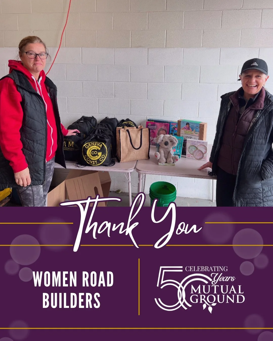 Thank you to the Women Road Builders for their generous donation toward our Winter Wonderland Shoppe!

#MutualGround #WomenRoadBuilders #ThankYou