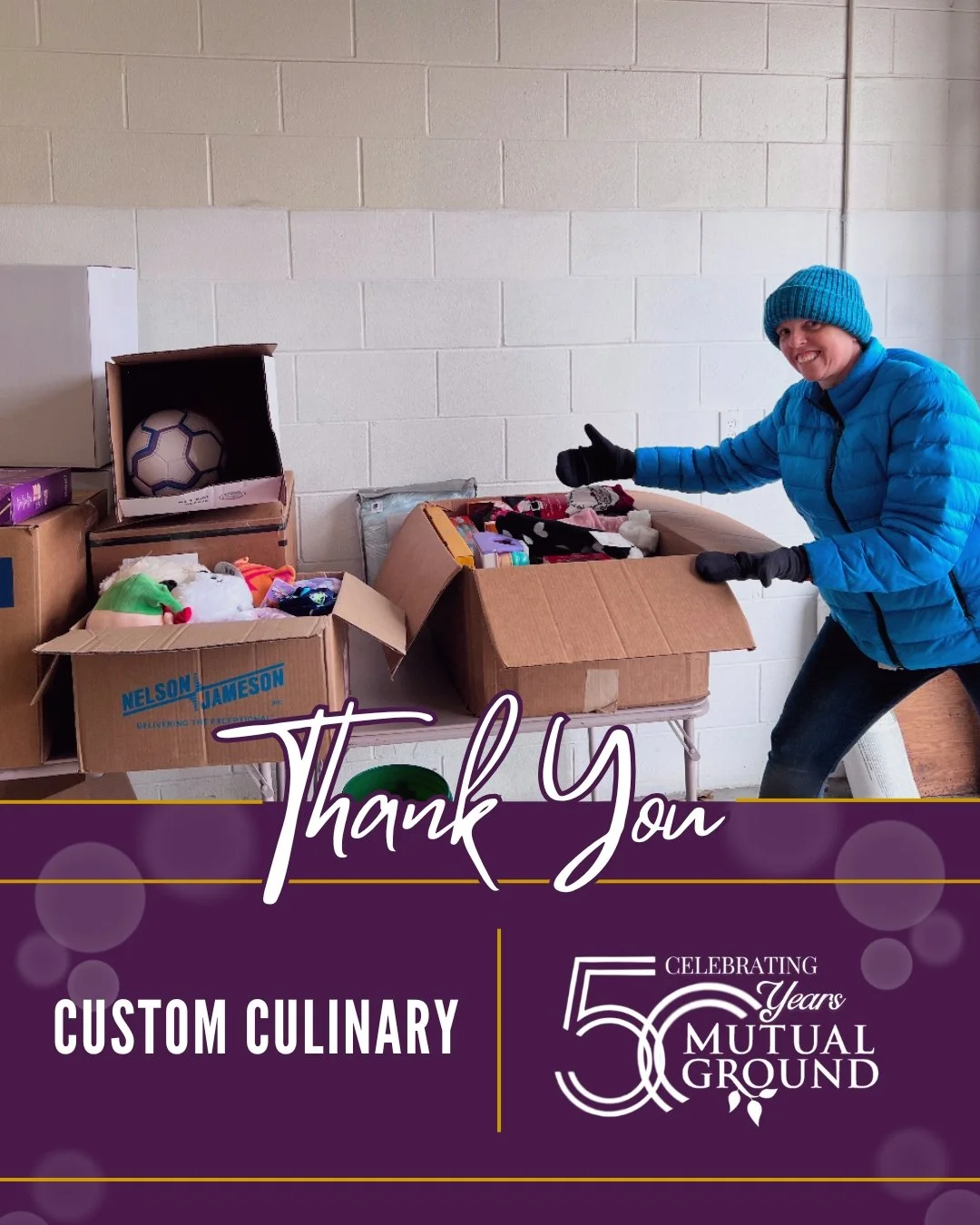 We are incredibly thankful to Custom Culinary for their donation of gifts to our Winter Wonderland Shoppe. Support like yours helps us provide meaningful holiday experiences for the children and families we serve! 

#MutualGround #CustomCulinary #Tha