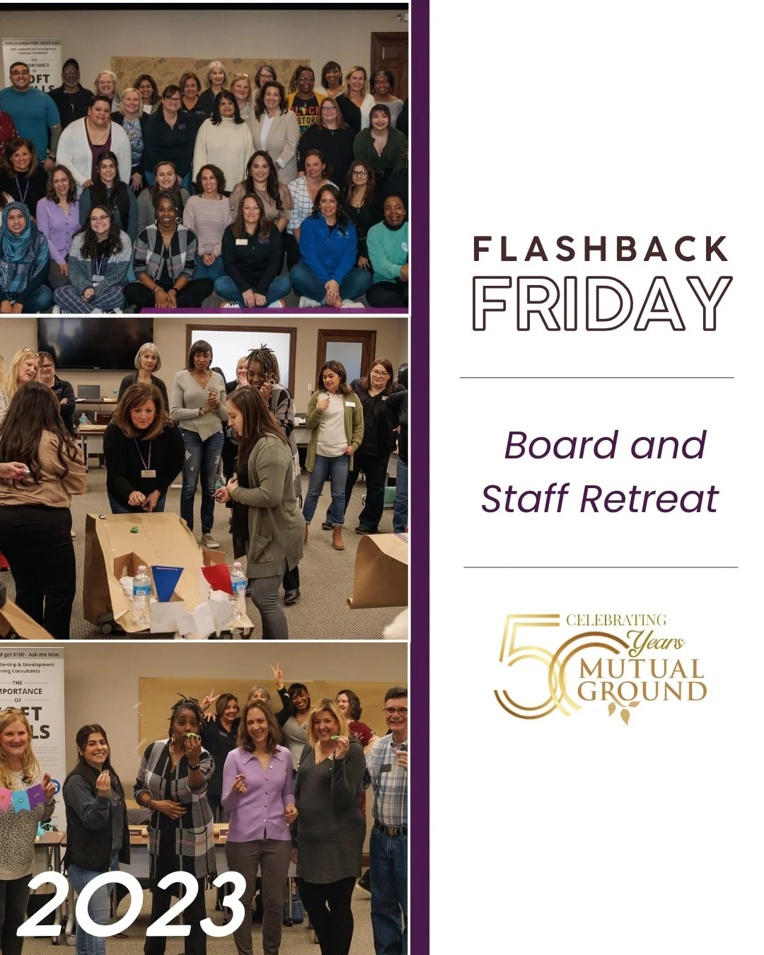 ⭐ Flashback Friday ⭐

Flashback Friday to 2023, when staff and the Board of Directors came together for the Board and Staff Retreat&mdash;a morning filled with team-building activities and meaningful connections!

#FlashbackFriday #MutualGround