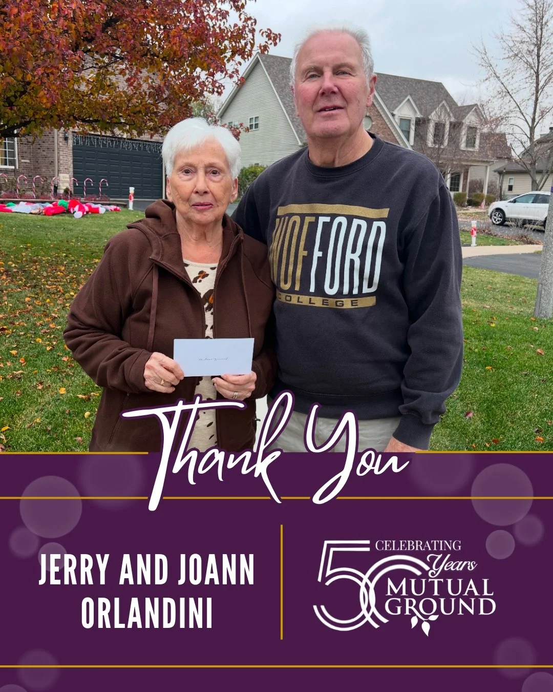Thank you to Jerry and Joann Orlandini for their generous donation to our Meal Train! Your kindness and support helped provide a nourishing meal to individuals and families in our shelter. We are so grateful for your compassion and generosity!