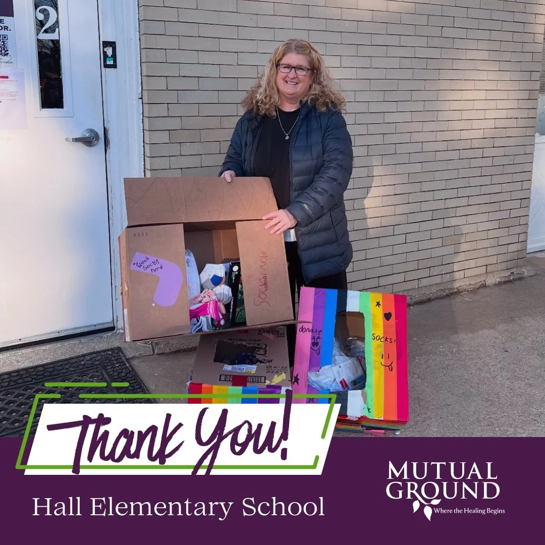A big thank you to Hall Elementary School for donating socks! We truly appreciate your support! 🧦 

#MutualGround #HallElementarySchool #ThankYou
