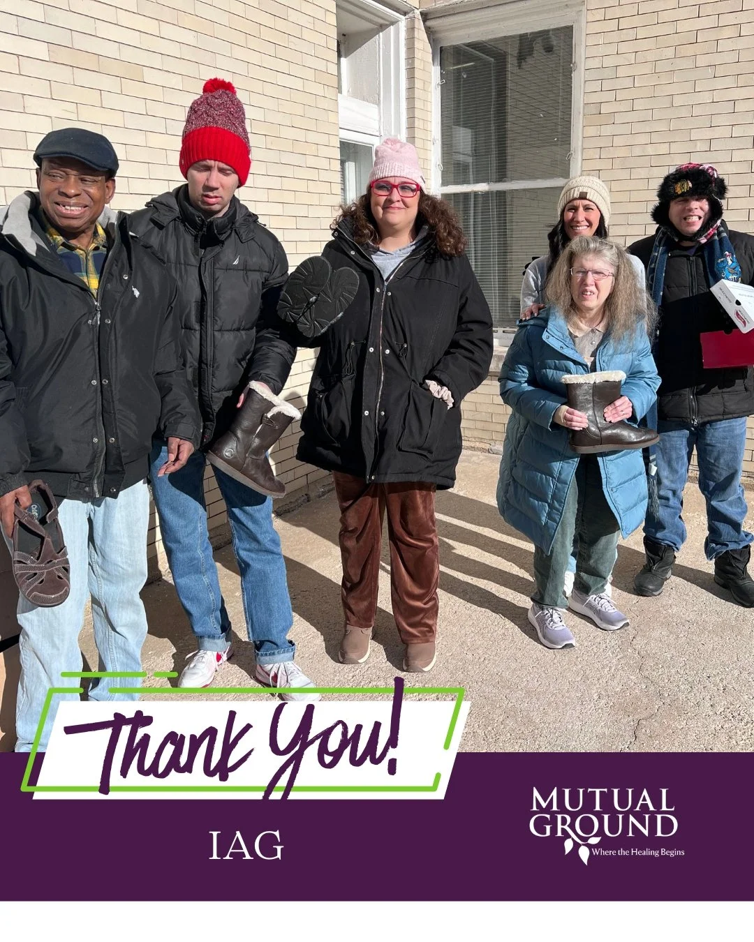Thank you, IAG, for your generous donation of winter boots and hats! Your support is making a real difference this winter. ❄️💙

#MutualGround #ThankYou