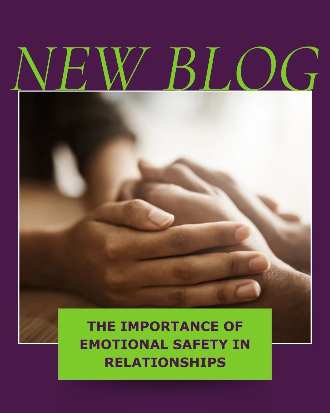 Sometimes the most meaningful moments in our relationships aren&rsquo;t the big gestures, but the quiet ones where we feel safe enough to be ourselves. 💜 

Our latest blog explores emotional safety &mdash; what it is, why it matters, and how it can 