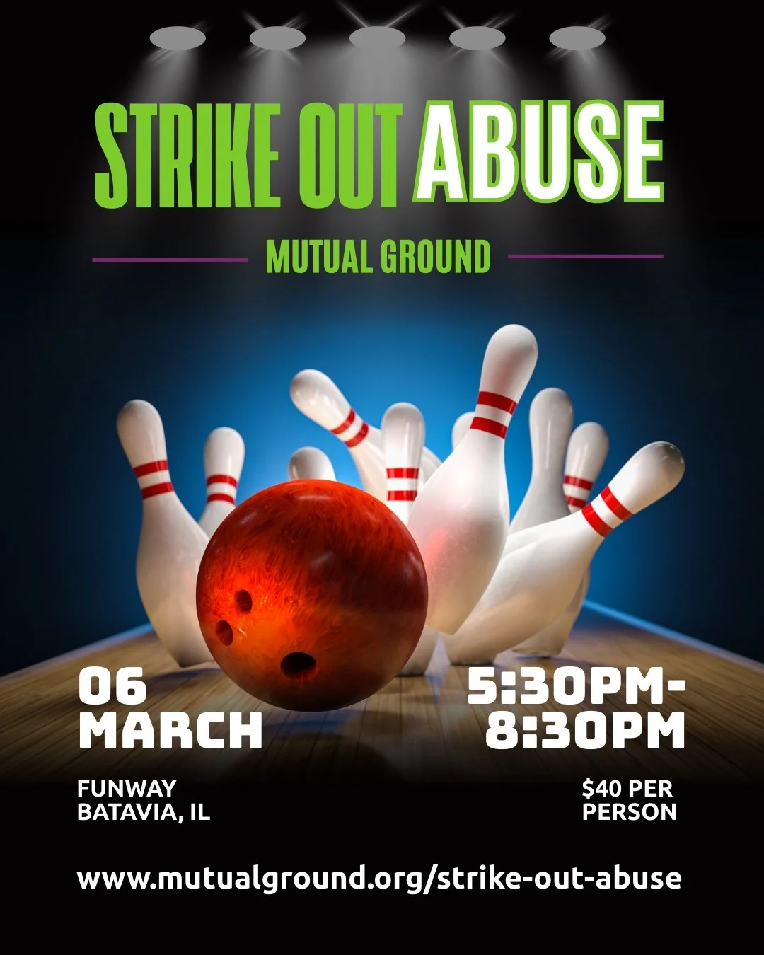 🎳 This is your sign to get your tickets! 🎳

Strike Out Abuse is almost here! Don&rsquo;t miss out on the fun&mdash;join us for bowling, friends, and community impact all in one event. 💜

🎟️ Get your tickets today:
https://mutualground.org/strike-