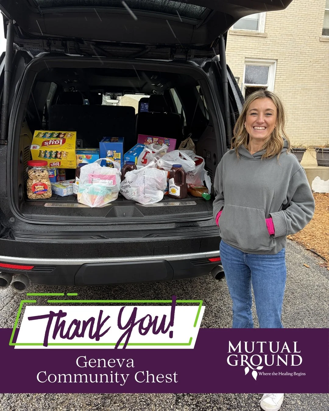 💜 Thank you, Geneva Community Chest, for your support in helping fill gaps in our pantry!

Your generosity ensures that individuals and families in our shelter have access to food and snacks while they stay with us. We are so grateful for your partn