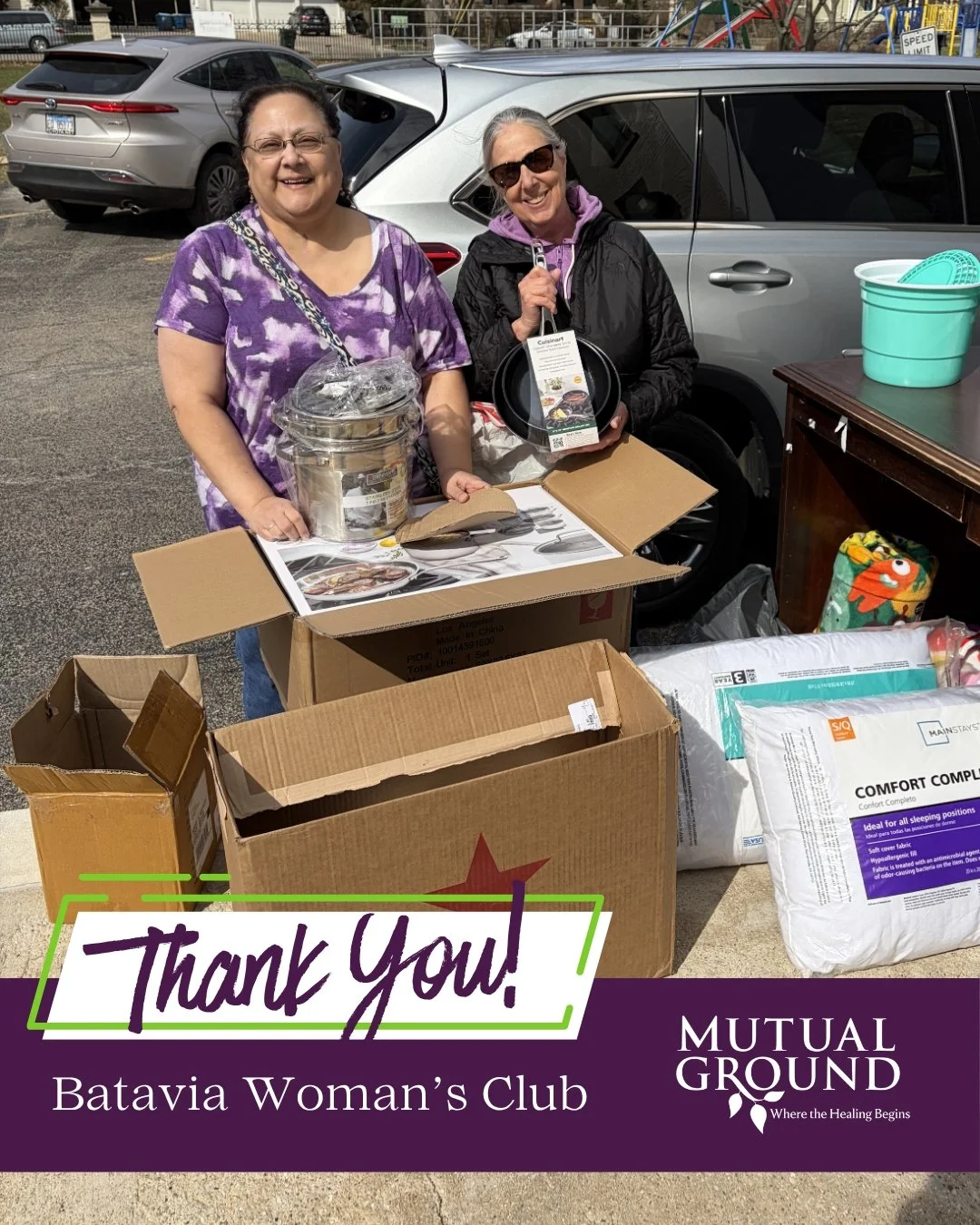 💜 Thank you, Batavia Woman&rsquo;s Club, for your generous donation of pots, pans, and bedding for our shelter!

Your support helps ensure that the individuals and families we serve have access to comfort and essential items during their time with u
