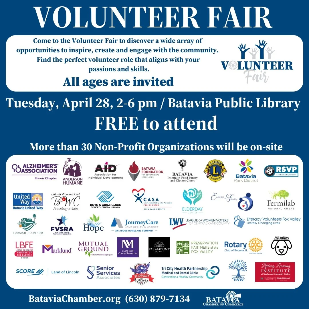 Looking to give back to your community? 💜

Come visit Mutual Ground at the Volunteer Fair! Our team will be at the Batavia Public Library to share information about our programs, answer questions, and show you the many ways you can get involved. 

?
